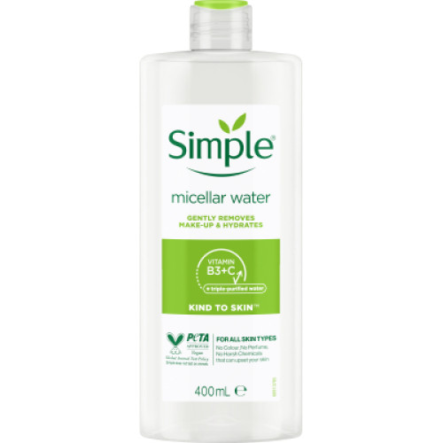 Міцелярна вода Simple Micellar Water Vitamin B3+C 400 мл (8710908371509)