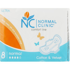 Гігієнічні прокладки Normal Clinic Ultra Cotton & Velvet Normal 8 шт. (3800213302888)