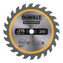 Диск пильний DeWALT універсальний, 115 х 9.5 мм, 24z, TCT, 5000 об/хв (DT20420)