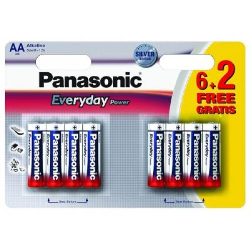 Батарейка PANASONIC AA EVERYDAY POWER * 8 (LR6REE/8B2F)