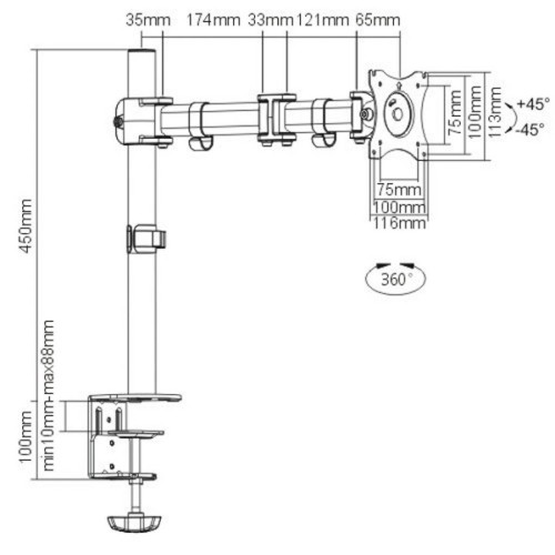 Кронштейн ITech MBS-03F Black