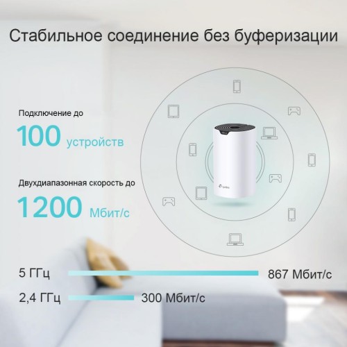 Точка доступу Wi-Fi TP-Link DECO S4 3 pcs AC1200, 2xGE LAN/WAN, MESH (DECO-S4-3-PACK)