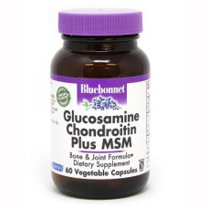 Вітамінно-мінеральний комплекс Bluebonnet Nutrition Глюкозамін & Хондроитин & МСМ, 60 рослинних капсул (BLB1117)