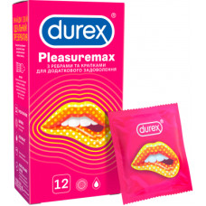 Презервативи Durex Pleasuremax з силіконовою змазкою з ребрами та крапками 12 шт. (5038483204016)