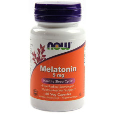 Амінокислота Now Foods Мелатонін, Melatonin, 5 Мг, 60 капсул (NF3555)