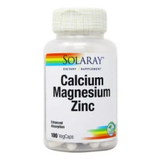 Мінерали Solaray Кальцій Магній Цинк, Calcium Magnesium Zinc, 100 капсул (SOR-04560)