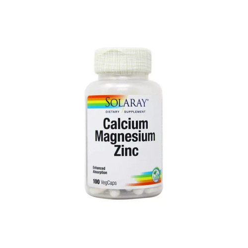 Мінерали Solaray Кальцій Магній Цинк, Calcium Magnesium Zinc, 100 капсул (SOR-04560)