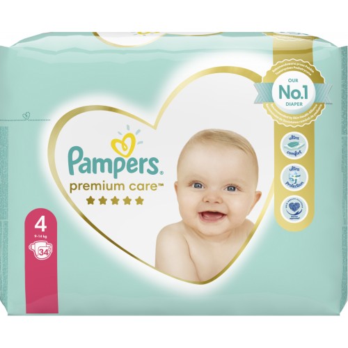 Підгузки Pampers Premium Care Maxi Розмір 4 (9-14 кг) 34 шт (8001090379368)