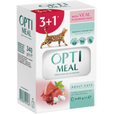 Вологий корм для кішок Optimeal зі смаком телятини в журавлинному соусі 85 г (4820083905438)