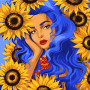 Картина по номерам Santi Українка із соняшниками 40*40 см ©pollypop92 (954402)
