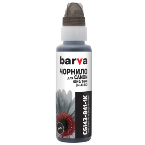 Чорнило Barva Canon GI-43 100 мл, BK флакон OneKey 1K (CGI43-841-1K)