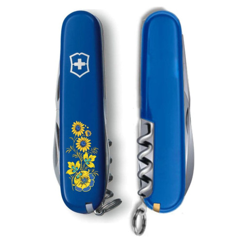 Ніж Victorinox Spartan Ukraine Blue "Квіти" (1.3603.2_T1050u)