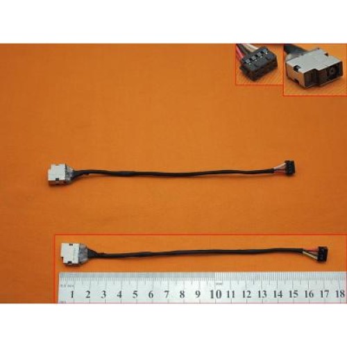 Роз'єм живлення ноутбука з кабелем HP для HP PJ584,PJ680 (4.5mm x 3.0mm + center pin),8(7)-pin,18 (A49077)