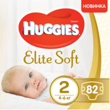 Підгузок Huggies Elite Soft 2 Mega (4-6 кг) 82 шт (5029053578088)