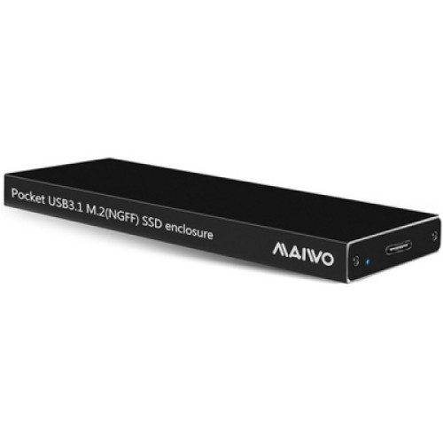 Кишеня зовнішня Maiwo M.2 SSD (NGFF) SATA USB3.1 GEN2 Type-C al. (K16NC black)