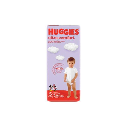 Підгузок Huggies Ultra Comfort 5 (12-22 кг) Mega 58 шт (5029053548784)