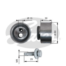 Ролик натягувача ременя Gates T41139