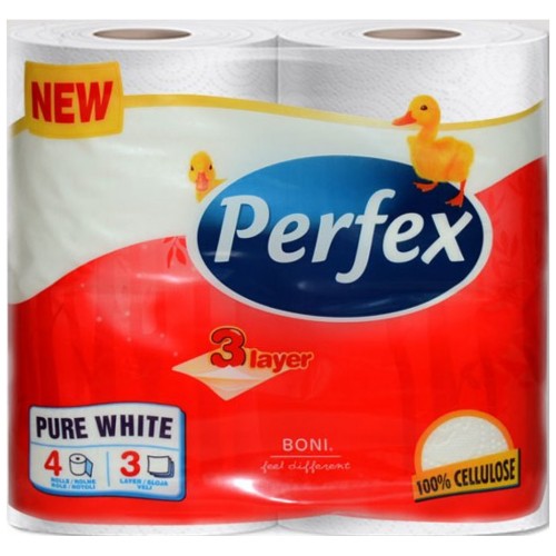 Туалетний папір Perfex Pure White 3 шари 4 рулони (8600101745477)