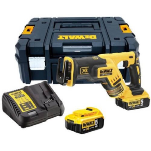 Шабельна пила DeWALT 18В XR Li-lon, безщіткова, 0 - 2900 хід/хв, 2x5Ah, ЗУ, кейс TSTAK (DCS367P2)