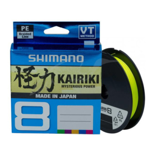 Шнур Shimano Kairiki 8 PE Yellow 150m 0.19mm 12.0kg (59WPLA58R34)