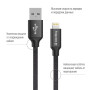 Дата кабель USB 2.0 AM to Lightning 2.0m black ColorWay (CW-CBUL007-BK)