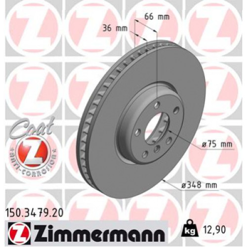 Гальмівний диск ZIMMERMANN 150.3479.20