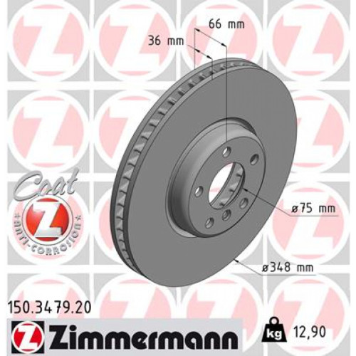 Гальмівний диск ZIMMERMANN 150.3479.20