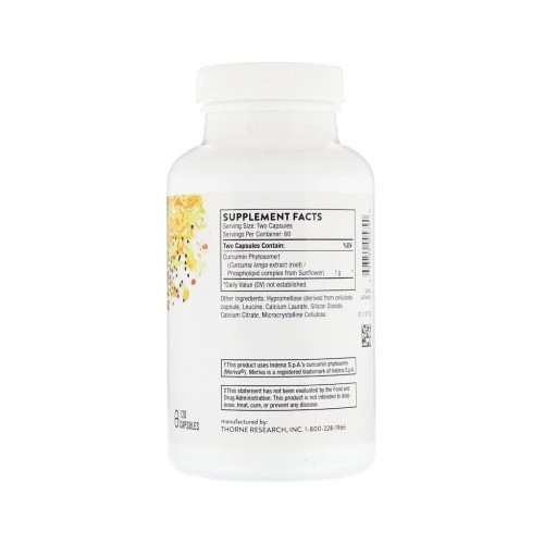 Антиоксидант Thorne Research Фітосоми куркумін 500-SF, Curcumin Phytosome Meriva, 120 гел (THR-00479)