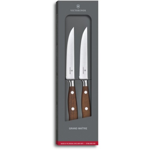 Набір ножів Victorinox Grand Maitre Steak Set 12см Serrated Wood (7.7240.2W)