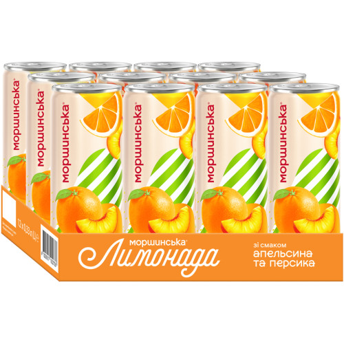 Напій Моршинська соковмісний Лимонада зі смаком Апельсин-Персик 0.33 л (4820017002721)