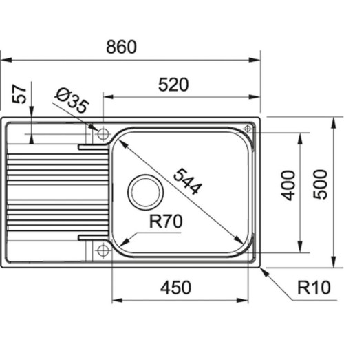 Мийка кухонна Franke Franke Smart SRX 611-86 XL /101.0456.705