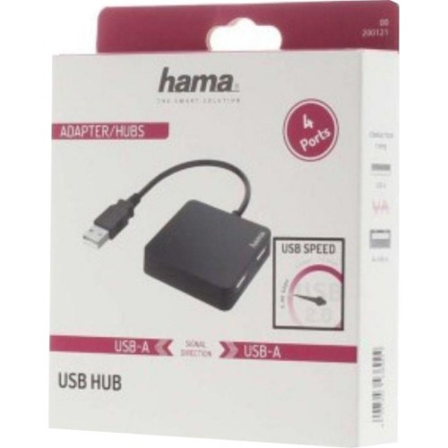 Концентратор Hama 4 Ports USB 2.0 Black (00200121)