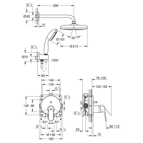 Душовий гарнітур Grohe Eurosmart Cosmopolitan (25219001)