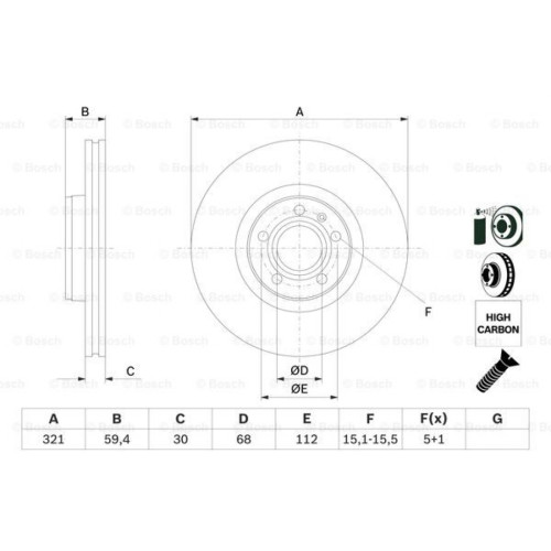 Гальмівний диск Bosch 0 986 479 300