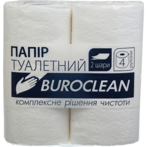 Туалетний папір Buroclean білий 4 рулони (4823078910554)