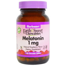 Амінокислота Bluebonnet Nutrition Мелатонін, Melatonin, 1 мг, EarthSweet, Малиновий Смак, 120 (BLB0991)