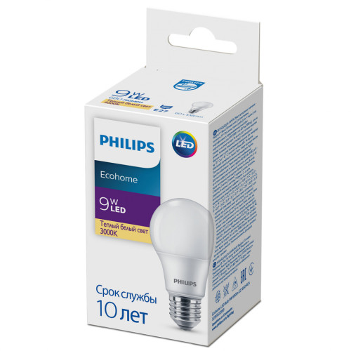 Лампочка Philips Ecohome LED Bulb 9W 680lm E27 830 RCA (929002298917)