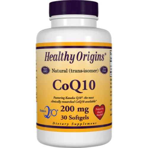 Антиоксидант Healthy Origins Коензим Q10, Kaneka (COQ10), 200 мг, 30 желатинових капсул (HO35047)