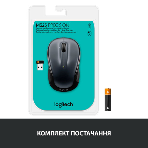 Мишка Logitech M325s Wireless Dark Silver (910-006812)