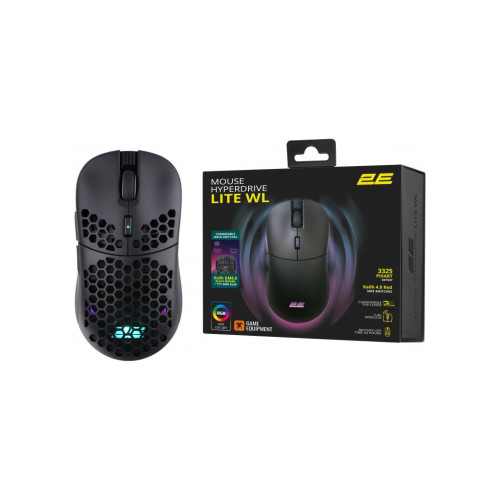 Мишка 2E Gaming HyperDrive Lite RGB Wireless/USB Black (2E-MGHDL-WL-BK)