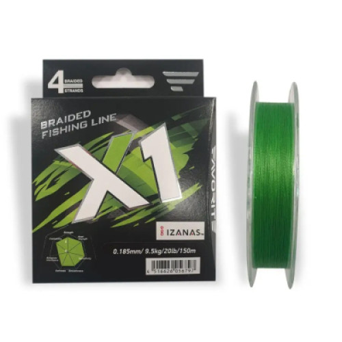 Шнур Favorite X1 PE 4x 150m 0.3/0.090mm 6lb/2.9kg Light Green (1693.11.39)