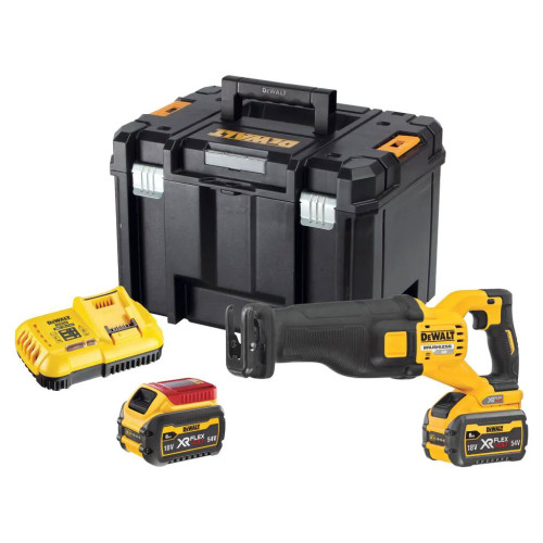 Шабельна пила DeWALT 54В XR FLEXVOLT Li-lon 2 Аг, 0 - 3000 ход/хв, 3.54 кг, кейс TSTAK (DCS389T2)