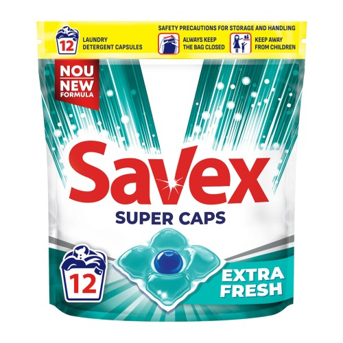 Капсули для прання Savex Super Caps Extra Fresh 12 шт. (3800024046834)