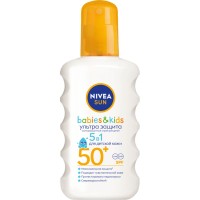 Засіб від засмаги Nivea Sun Babies & Kids Дитячий сонцезахисний спрей Захист для чутливої шкіри SPF 50+ 200 мл (4005900592767/4005900600202)