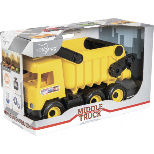 Спецтехніка Tigres Авто "Middle truck" самоскид (жовтий) в коробці (39490)