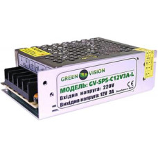 Блок живлення для систем відеоспостереження GreenVision GV-SPS-C 12V3A-L (3447)