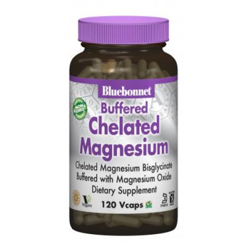 Мінерали Bluebonnet Nutrition Хелатний Буферний Магній 200мг, Albion, 120 гелевих капсул (BLB-00673)