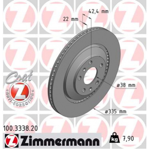 Гальмівний диск ZIMMERMANN 100.3338.20