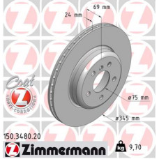 Гальмівний диск ZIMMERMANN 150.3480.20