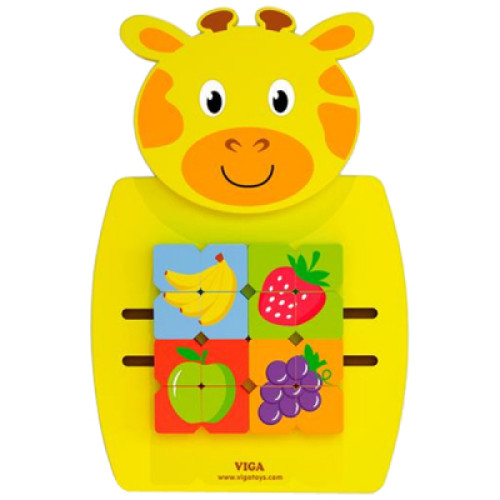 Розвиваюча іграшка Viga Toys Бізіборд Жираф з фруктами (50680FSC)